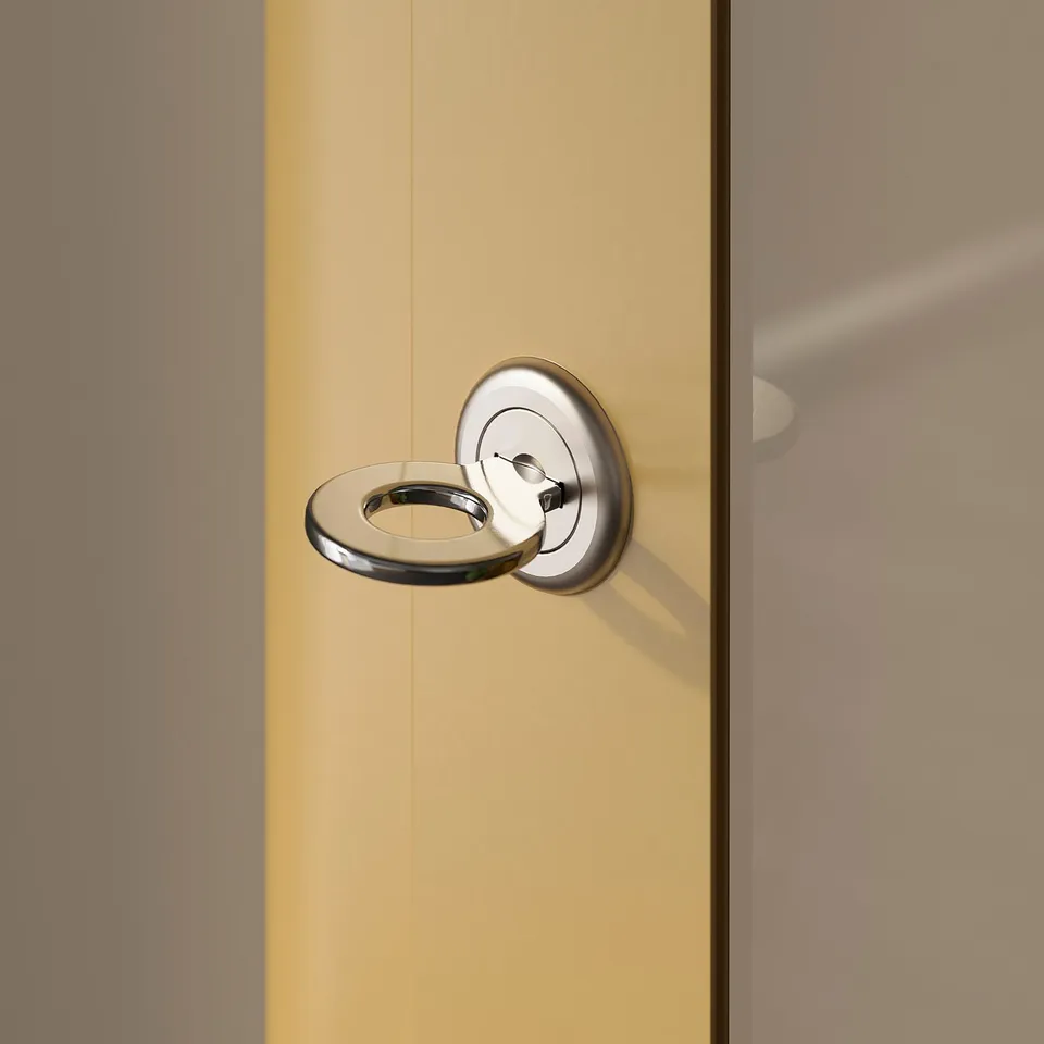 FABRIKÖR Glass-door cabinet, dark yellow, 57x150 cm