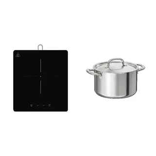 IKEA/TILLREDA set: portable induction hob + pot with lid