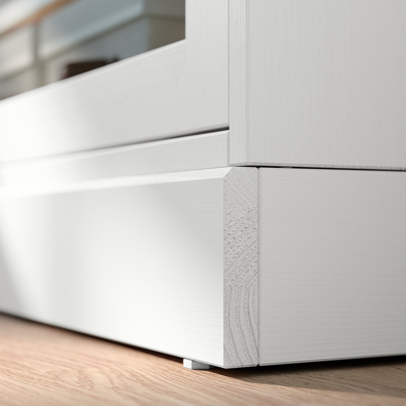 HAVSTA white cabinet corner, brushed pine, rectangular.
