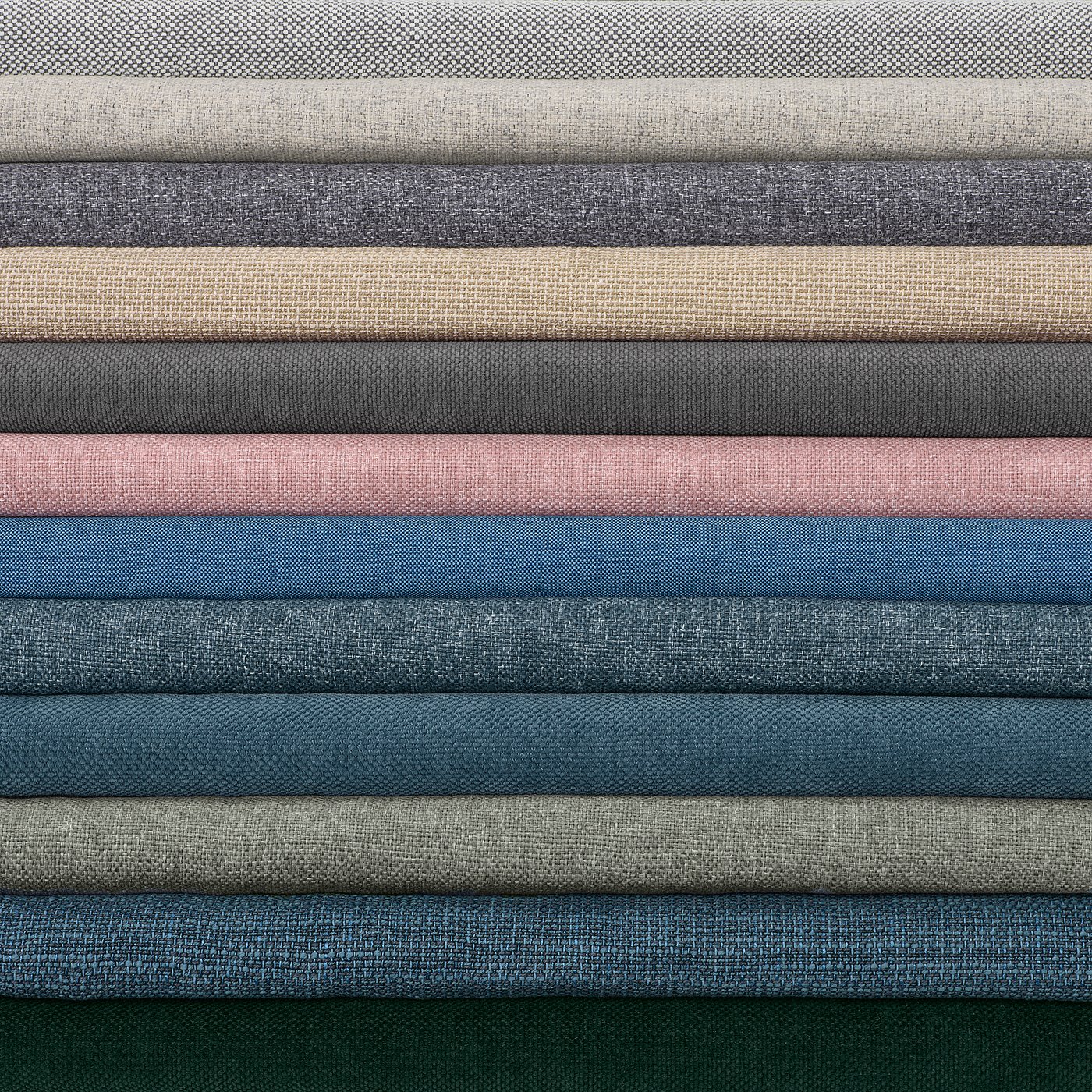 KIVIK sofa cover - neutrals: varied textures, beige, grey, blue, green. Soft, machine washable, wale corduroy.