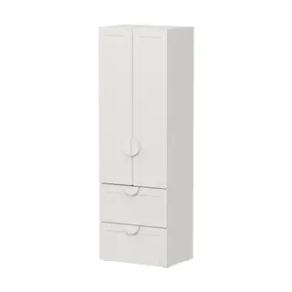 SMÅSTAD / PLATSA wardrobe, white with frame/with 2 drawers