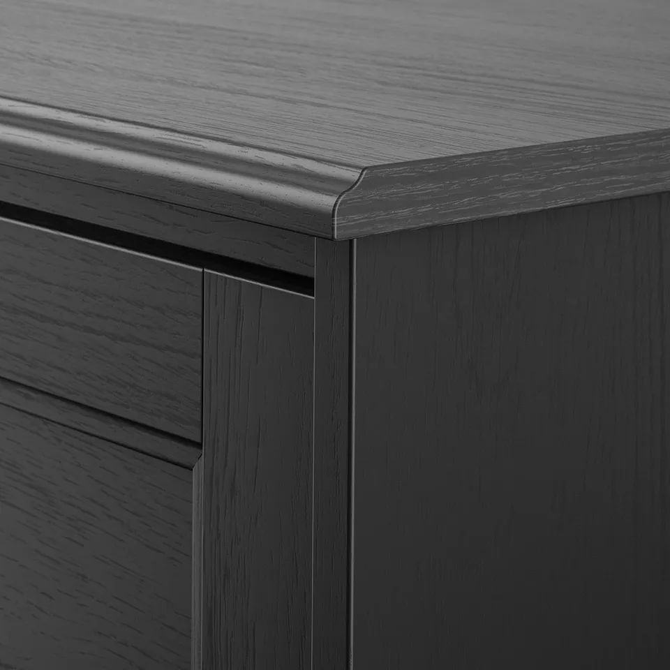 FÅGELFJÄLLET Chest of 6 drawers, black oak effect, 82x51x123 cm