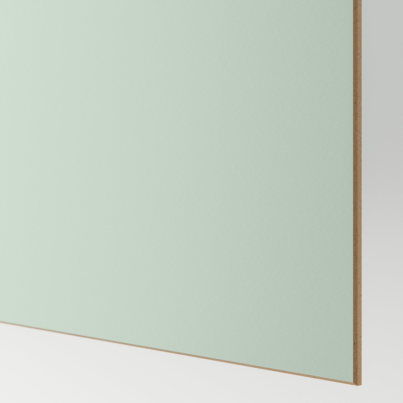 Pastel sliding door panel, showing smooth, light blue side, quality finish.
