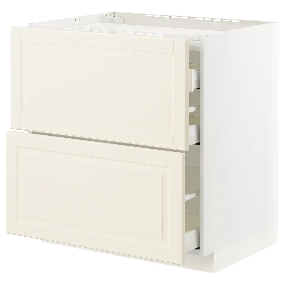 Off-white kitchen cabinet, METOD, a large door & two drawers. Bevelled edges, sturdy, smooth drawer with soft close.