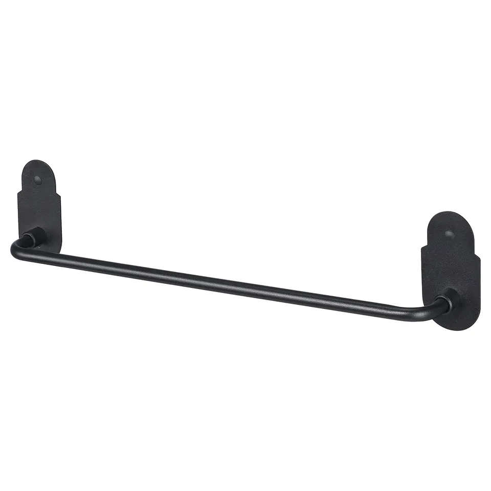 Black valasjon towel rail, classic design, metal bar with black finish, wall-mountable.