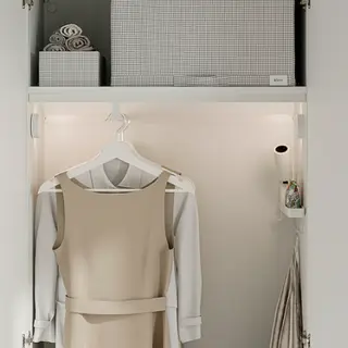 LASTARE/STUK set: wardrobe combination + storage case + box with compartments
