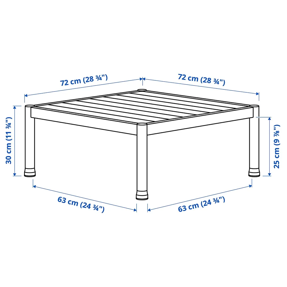 Illustration with measurements for the product: SEGERÖN.