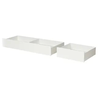 VIHALS bed storage box, set of 2, white, 200 cm