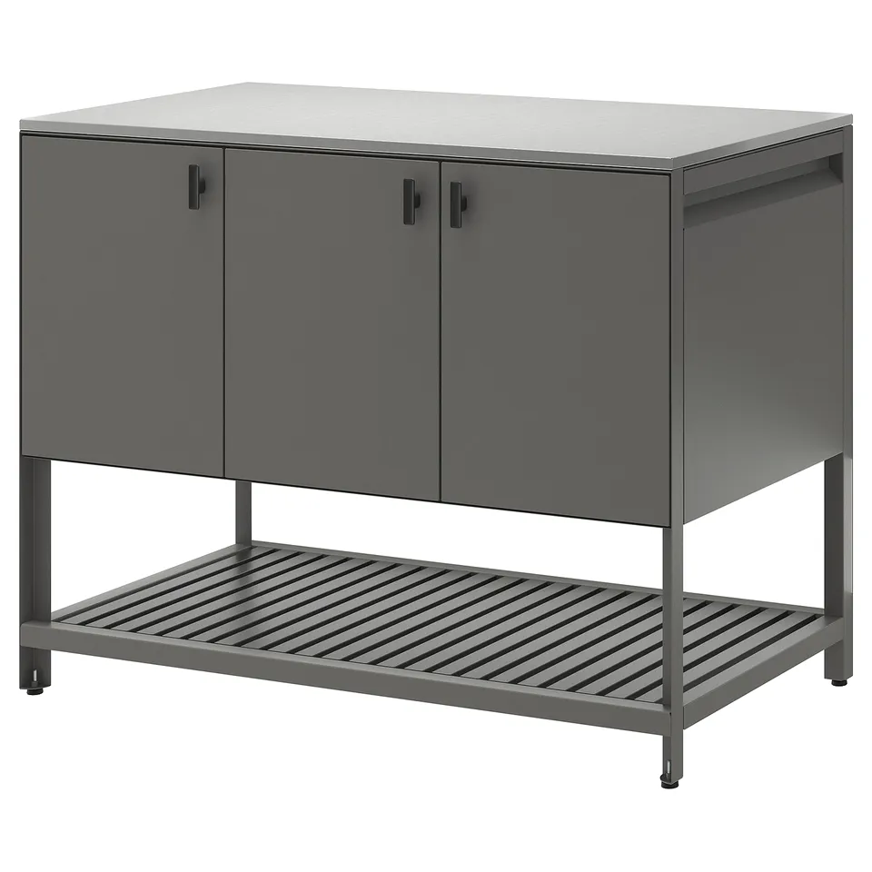 BÅTSKÄR Closed kitchen unit, outdoor/dark grey, 120x60 cm