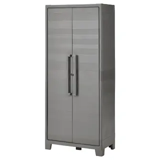 RUNMARÖ cabinet with doors, dark grey indoor/outdoor, Depth 44 x Height 182 x Width 80 cm