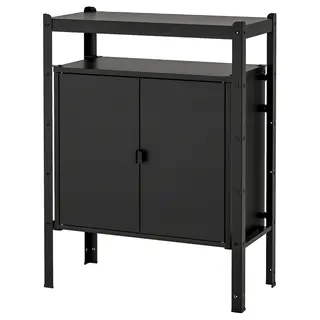 BROR shelving unit with cabinets, black, 85x40x110 cm