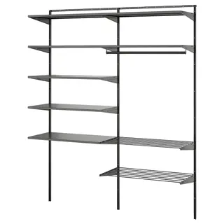 BOAXEL laundry combination, anthracite, Width 164.8 x Depth 40.0 x Height 200.6 cm