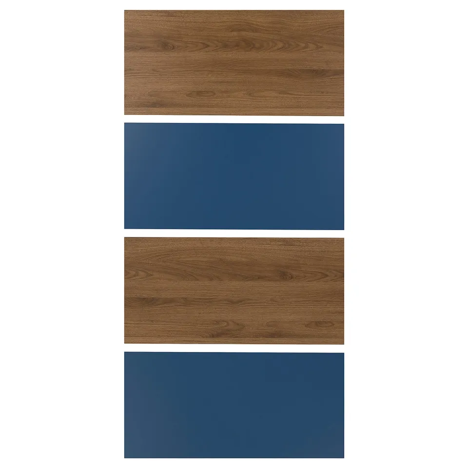 MEHAMN dual-color panels: brown and blue, rectangular, wooden effect, smooth.