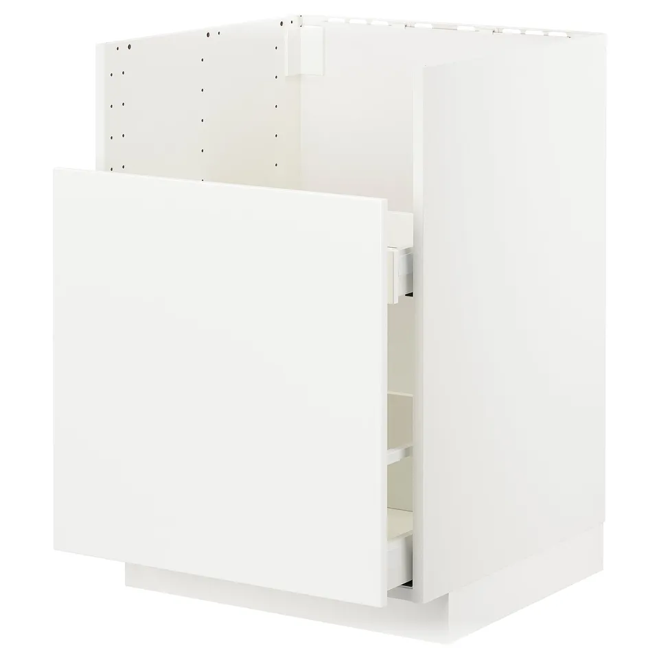 White METOD kitchen cabinet, square shape, modern minimalist design.