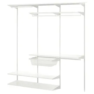 BOAXEL wardrobe combination, white, Width 182.4 x Depth 40.0 x Height 200.6 cm