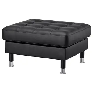 LANDSKRONA footstool, Grann/Bomstad black/metal, Length 77 x Width 65 x Height 44 cm