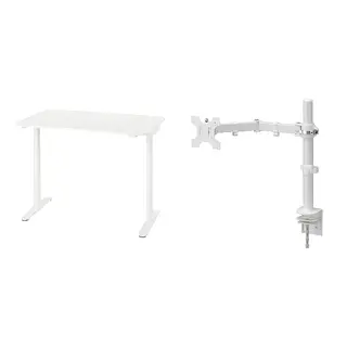 BOLLSIDAN/STUBBERGET set: desk sit/stand + bracket for monitor