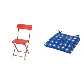 KLÖSAN/SUNDSÖ set: folding chair + chair cushion, outdoor
