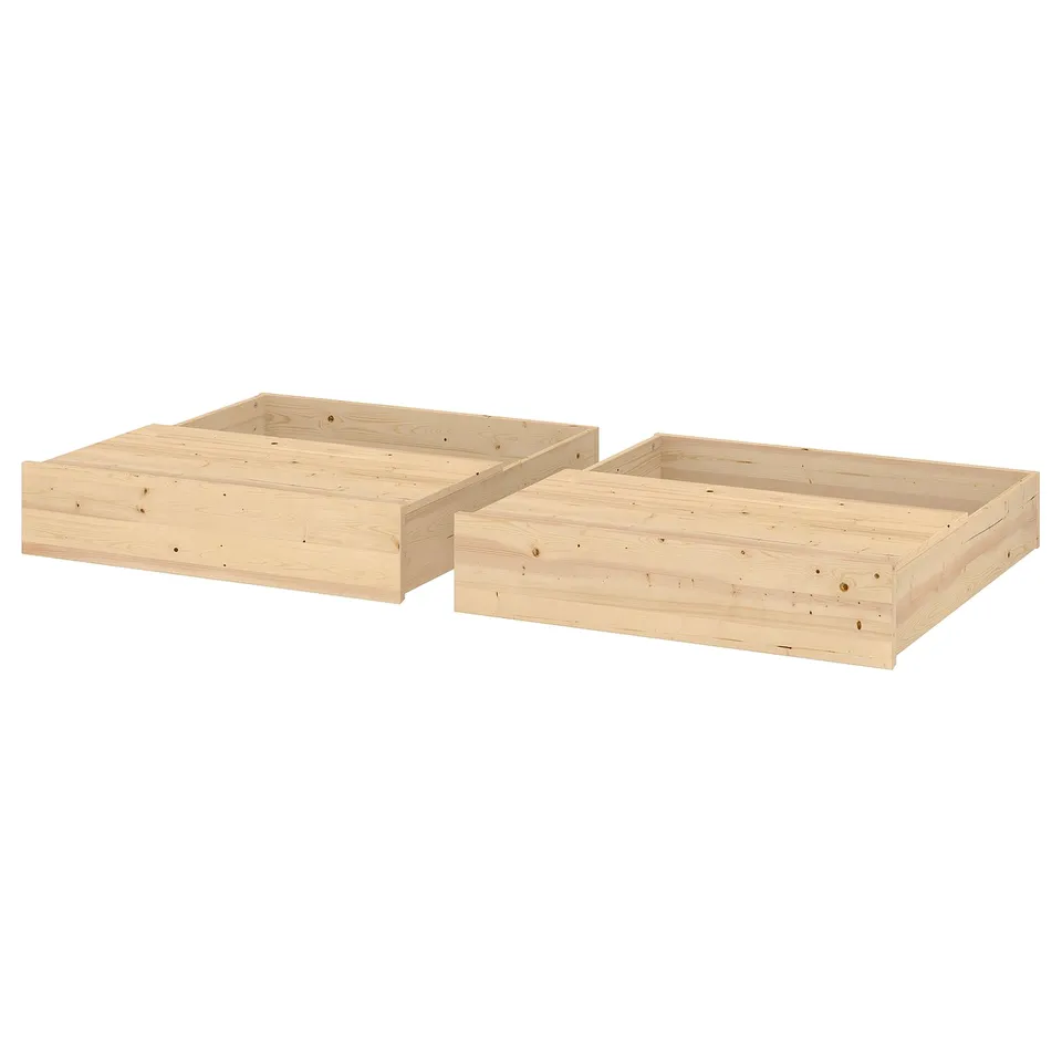 part: GLAMBERGET 2 bed storage boxes and 2 trays