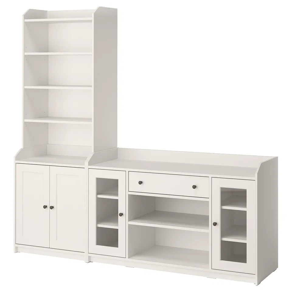 HAUGA Storage combination, white, 210x46x199 cm