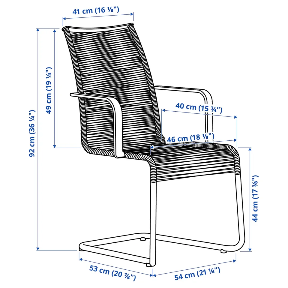 Illustration with measurements for the product: NÄMMARÖ.
