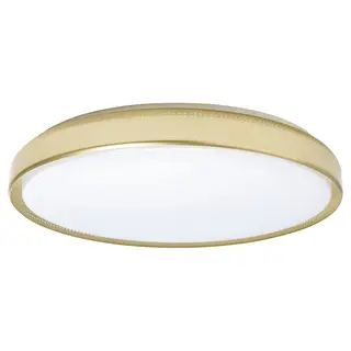 SKALÅDRA LED ceiling lamp, round brass-colour, Height 8 cm