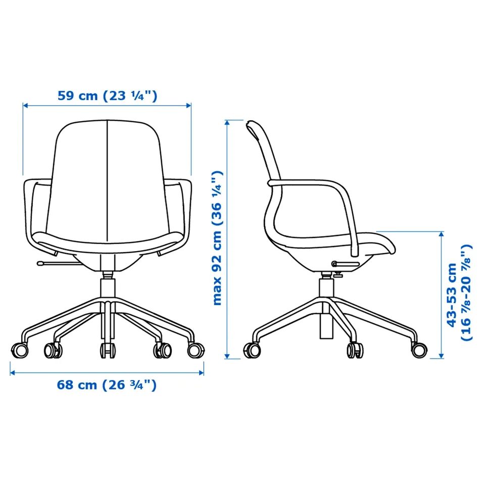 part: LÅNGFJÄLL conference chair with armrests