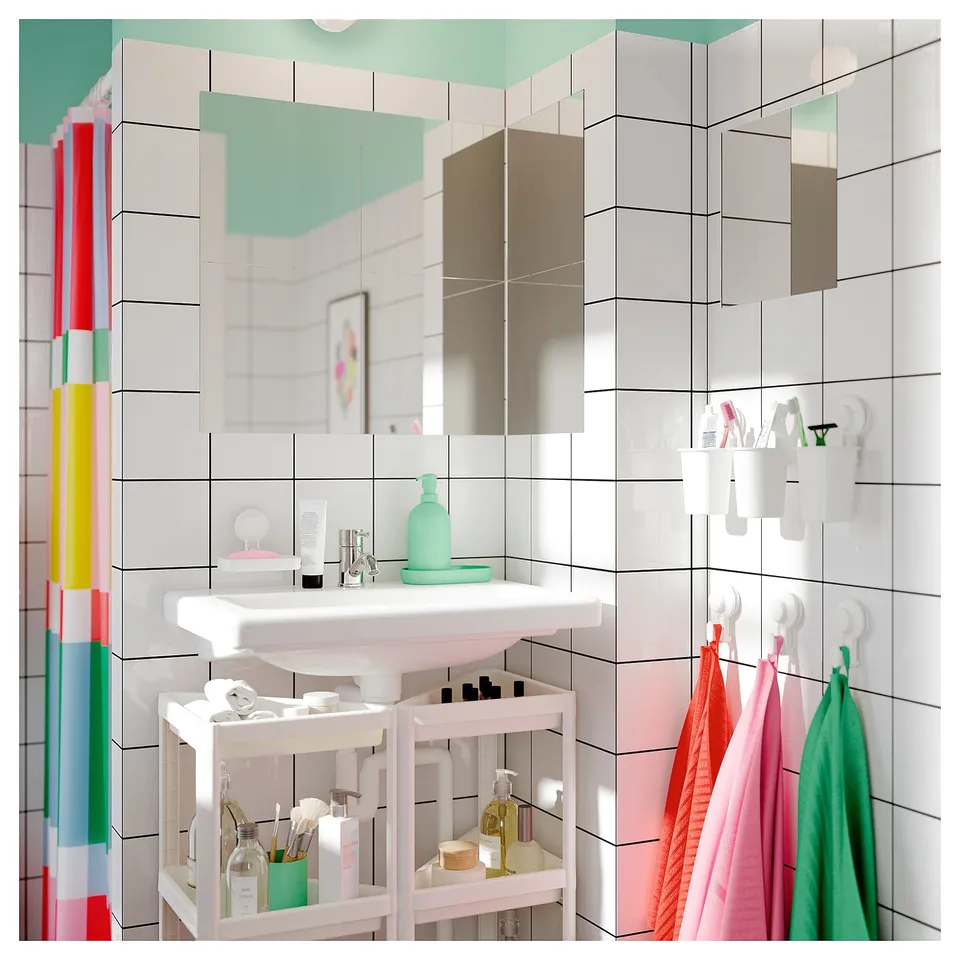 GANSJÖN 3-piece bathroom set, light green