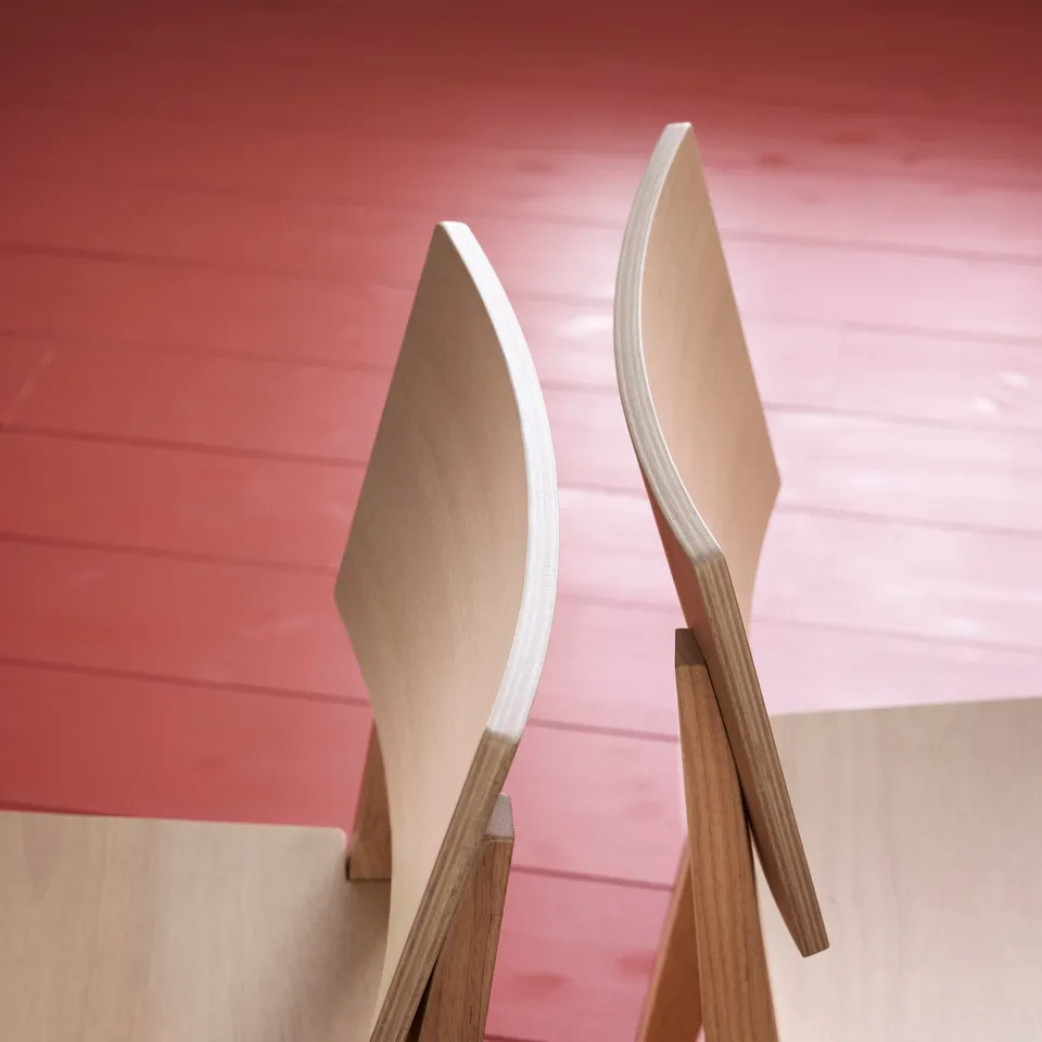 NORDEN / KARSKÄR Table and 2 chairs, white/rubberwood, 26/152x80 cm