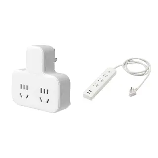 KOPPLA set: 2-way adaptor plug + 3-way socket with 2 USB ports