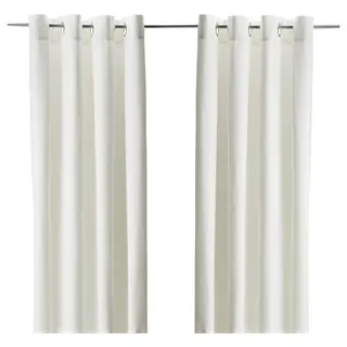 MERETE room darkening curtains, 1 pair, white/with eyelets, 145x250 cm