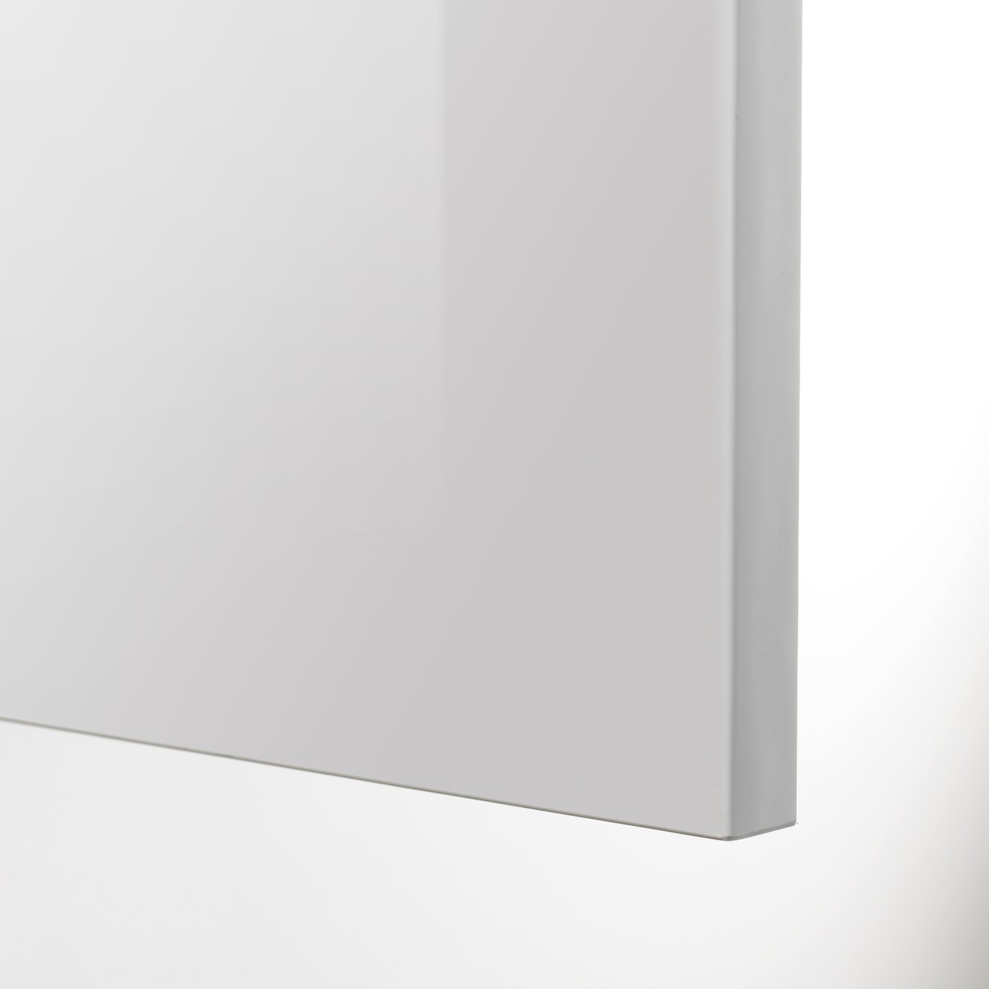 A high-quality, modern kitchen cabinet with a sleek, reflective surface.