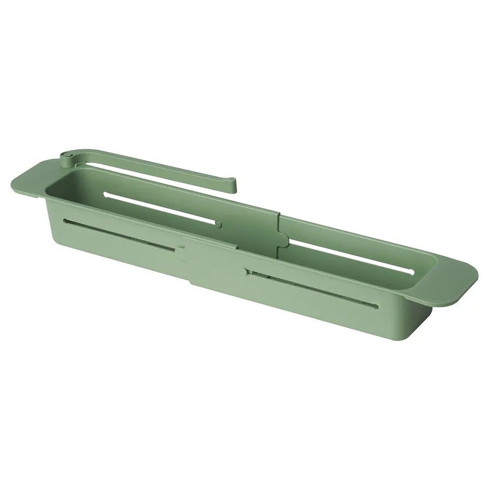 SKOLÄST green sink organiser, rectangular, with holes for drainage.
