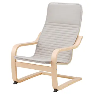 POÄNG children's armchair, birch veneer/Knisa light beige