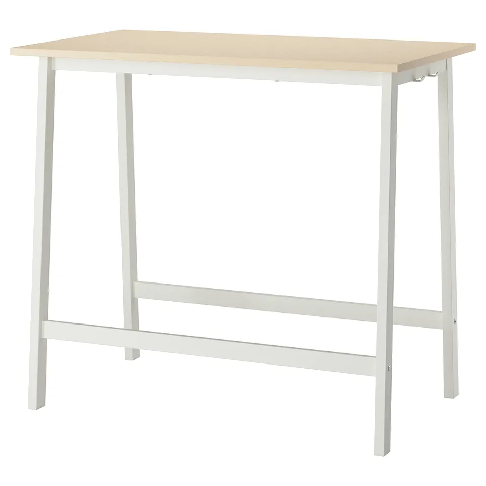 MITTZON conference table: white & wood, metal frame, sit or stand