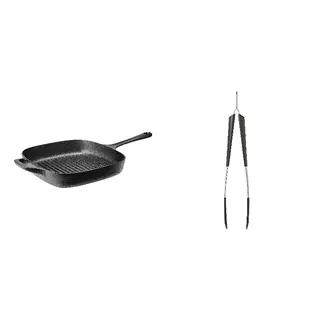 pan + cooking tweezers set: grill pan + cooking tweezers