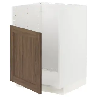 METOD base cab f TALLSJÖN sink, white Enköping/brown walnut effect, 60x60 cm