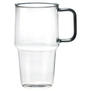 SKINNFISK glass with handle, clear glass, Height 15 cm