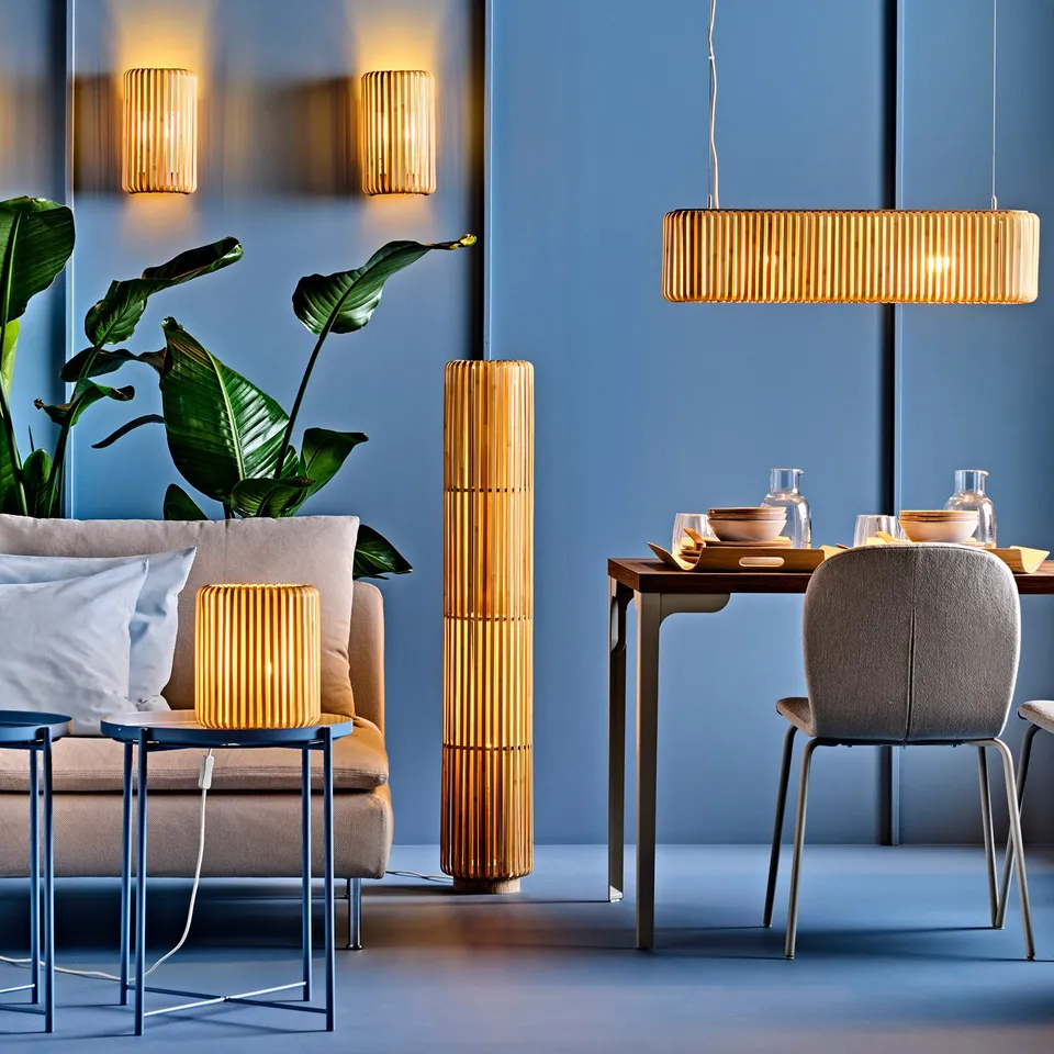 VARPTROSS Table lamp, bamboo, 26 cm