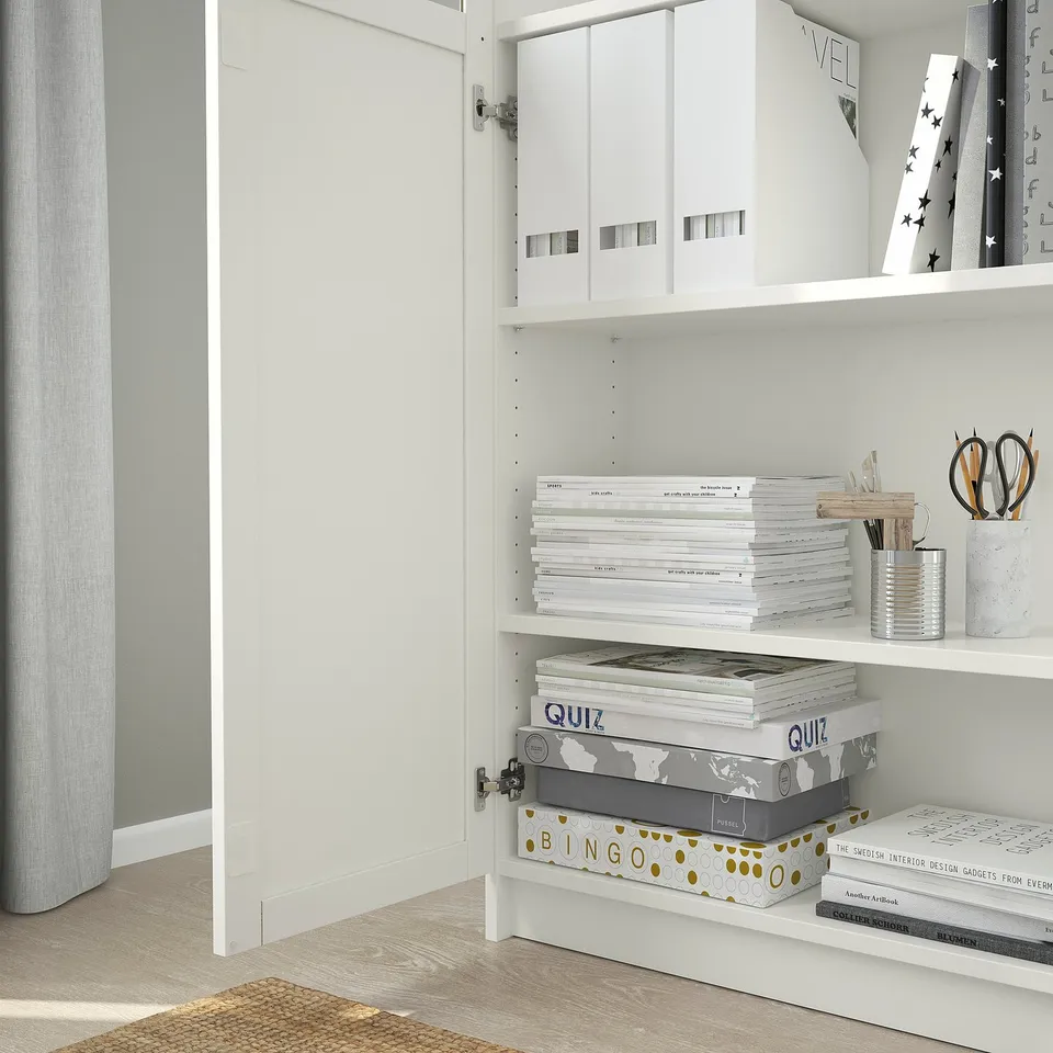 part: BILLY / OXBERG bookcase with panel/glass doors