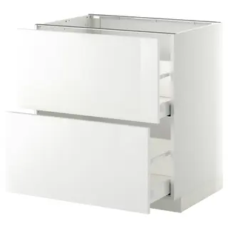 METOD base cb 2 fronts/2 high drawers, white Maximera/Ringhult white, 80x60x80 cm