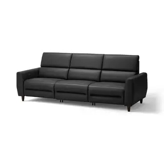 RULLERUM 3-seat sofa w 2 electric recliners, Grann/Bomstad black, Depth 94 x Height 98 x Width 259 cm