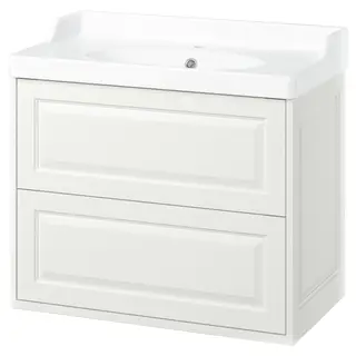TÄNNFORSEN / RUTSJÖN wash-stnd w drawers/wash-basin, white, 82x49x74 cm