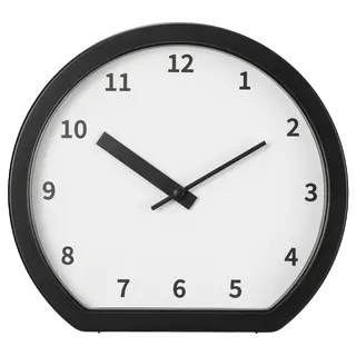 LÖVGRODA clock, black, 22x20x4 cm