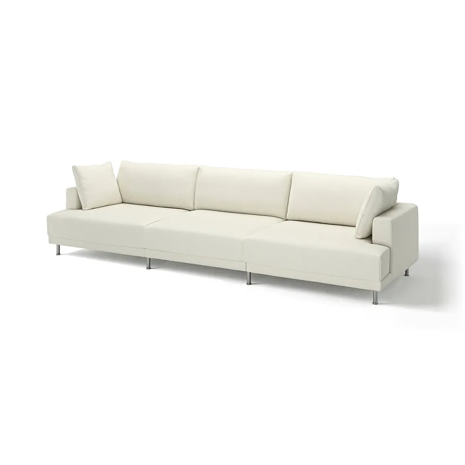 A beige UPPÅKRA sofa with a modern design, large cushions, and metallic legs. It offers a comfortable and stylish seating solution.
