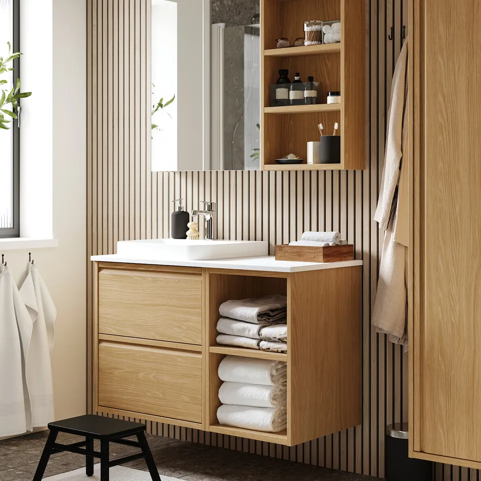 part: FAXÄLVEN mirror with built-in lighting