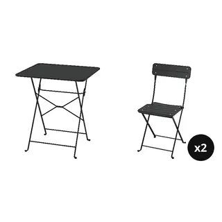SUNDSÖ set: gateleg table + folding chair x2