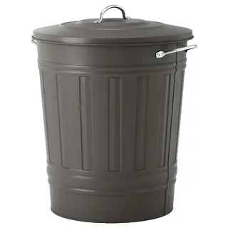 KNODD bin with lid, grey, 40 l