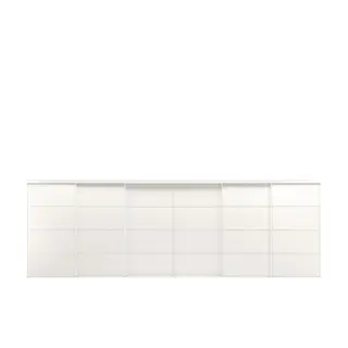SKYTTA / MEHAMN sliding door combination, white/double sided white, 603x205 cm