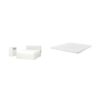 BRIMNES/ÅNNFJÄLLET Bed with 8cm thick mattress, coir, foam, super firm